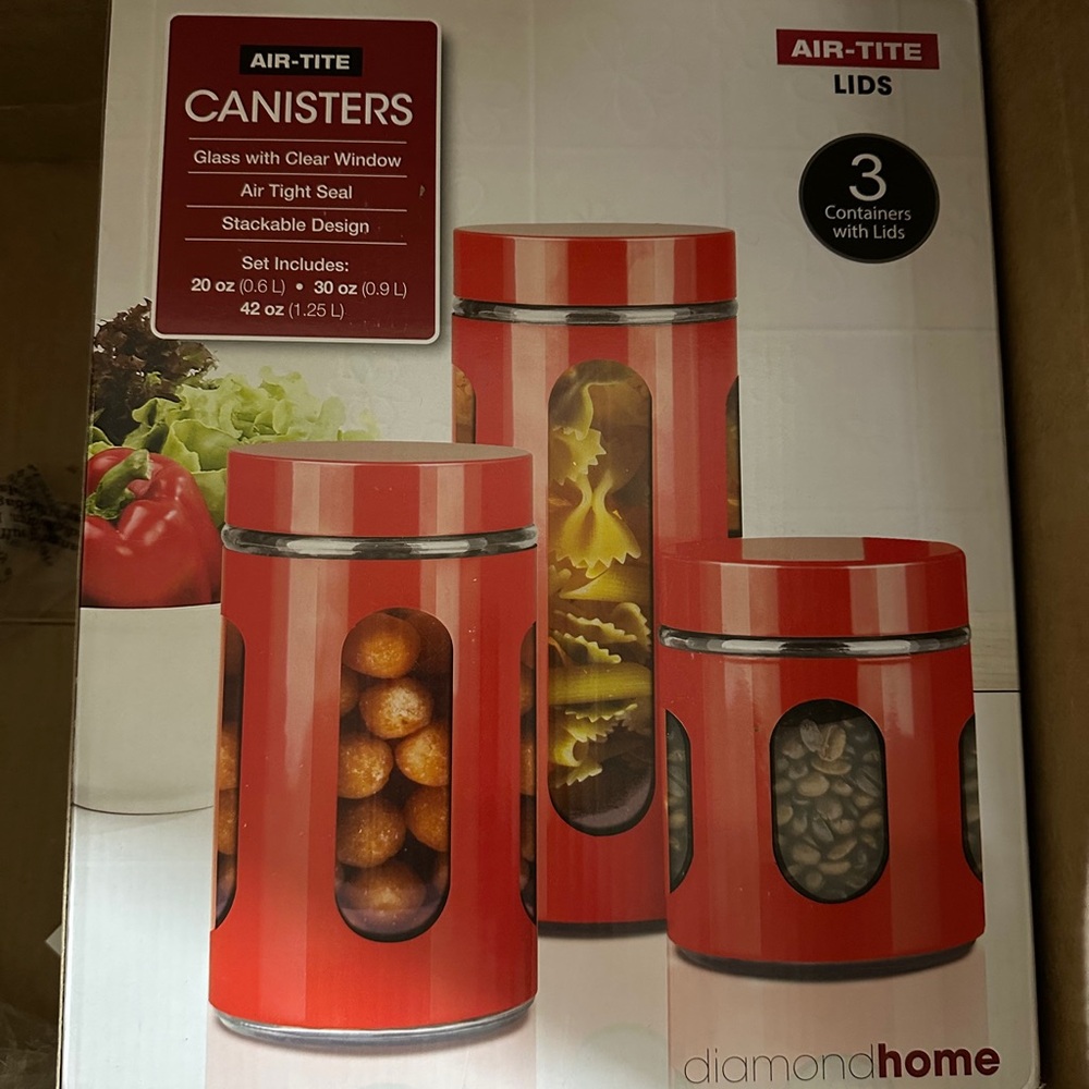 Diamond Supply Co. Red Airtight Canister Set